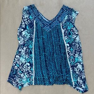 RXB Blue Graphic Relaxed Blouse